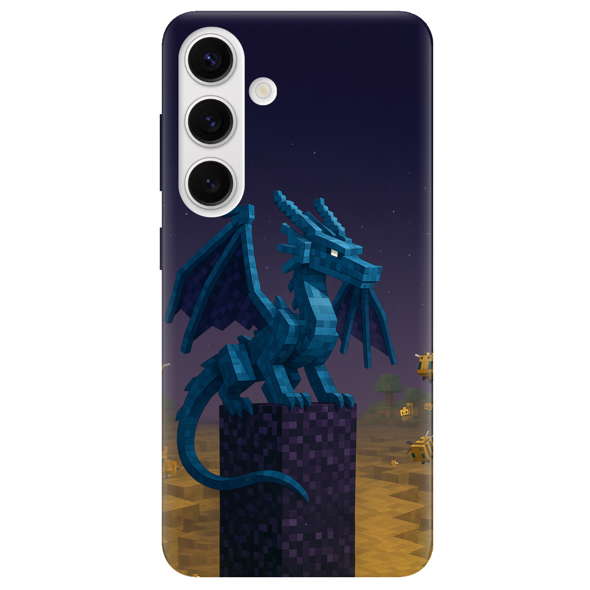 Чехол для Samsung Galaxy S25 Plus прозрачный Дракон Краю Майнкрафт - фото 1 - Чехлы для телефонов