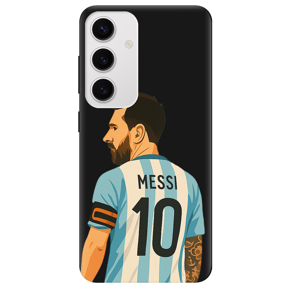 Чохол для Samsung Galaxy S25 Plus чорний матовий soft touch Messi - фото 1 Чохол для Samsung Galaxy S25 Plus чорний матовий soft touch Messi - фото 1 - Чохли для телефонів