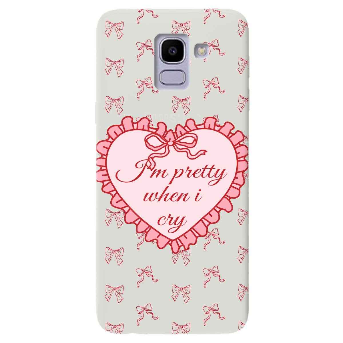 Чохол для Samsung Galaxy J6 2018 напівпрозорий матовий soft touch I'm pretty - фото 1 - Чохли для телефонів