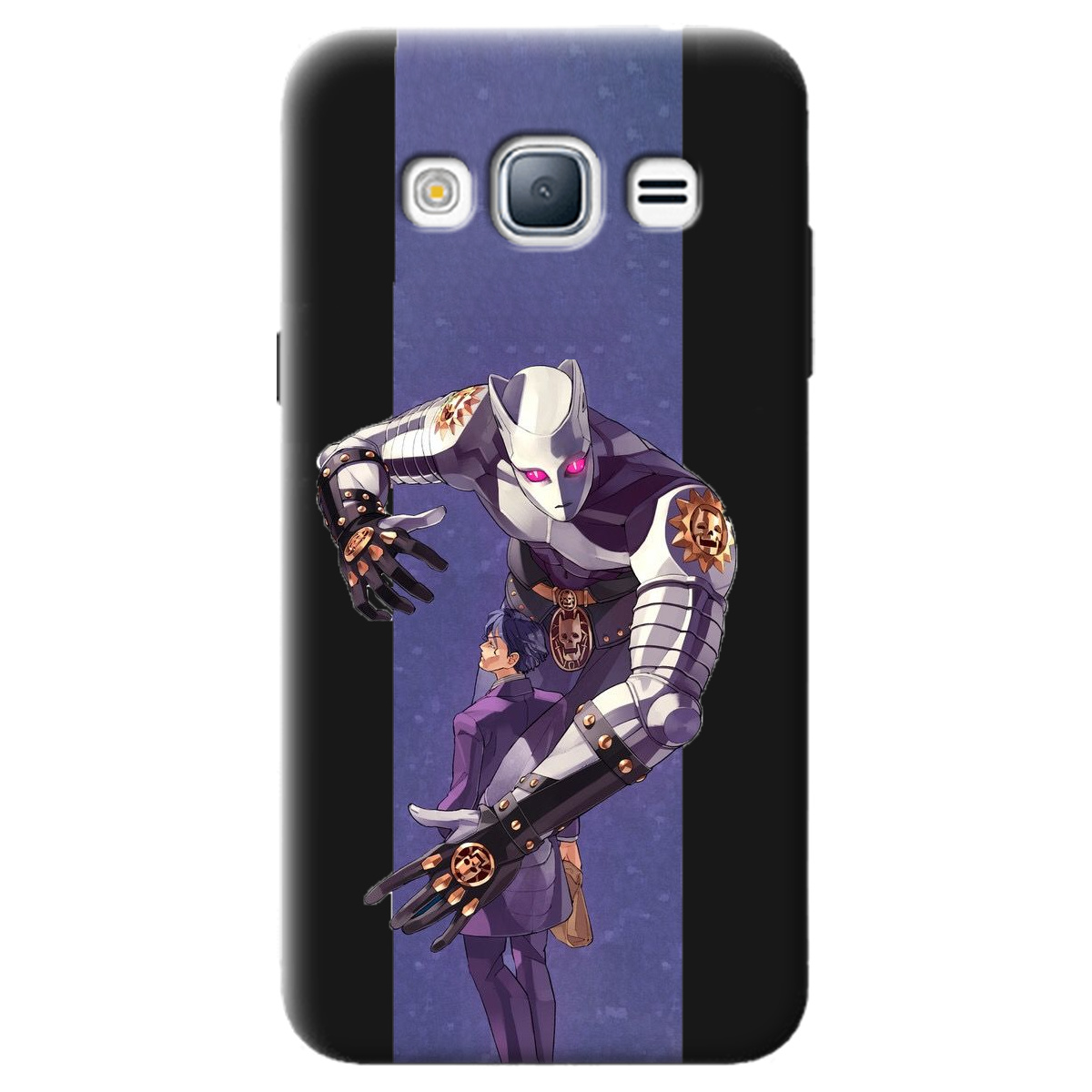 Чехол для Samsung Galaxy J3 2016 черный матовый soft touch Killer Queen JoJo - фото 1 - Чехлы для телефонов