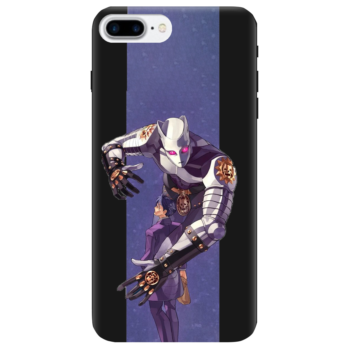 Чехол для Apple iPhone 8 Plus черный матовый soft touch Killer Queen JoJo - фото 1 - Чехлы для телефонов