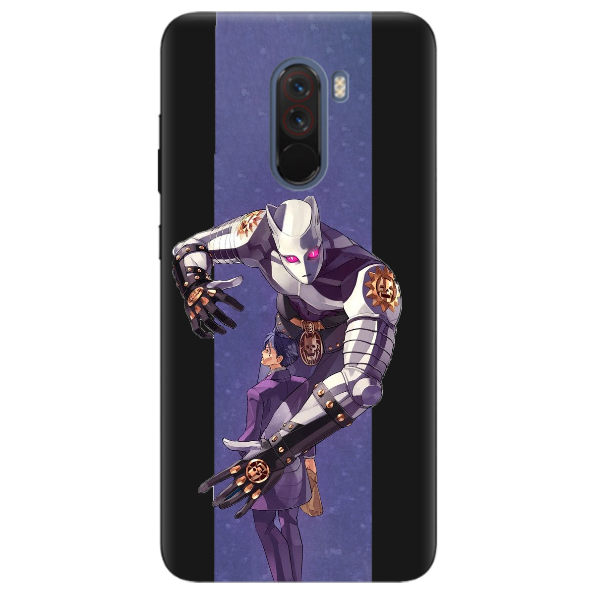 Чехол для Xiaomi Pocophone F1 черный матовый soft touch Killer Queen JoJo - фото 1 - Чехлы для телефонов