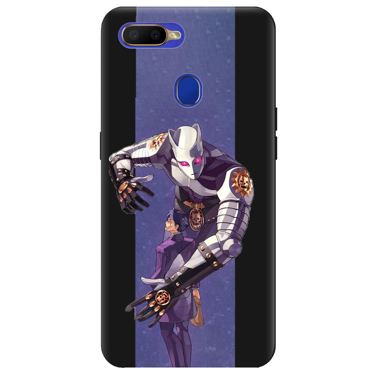 Чохол для Oppo A5s чорний матовий soft touch Killer Queen JoJo - фото 1 Чохол для Oppo A5s чорний матовий soft touch Killer Queen JoJo - фото 1 - Чохли для телефонів