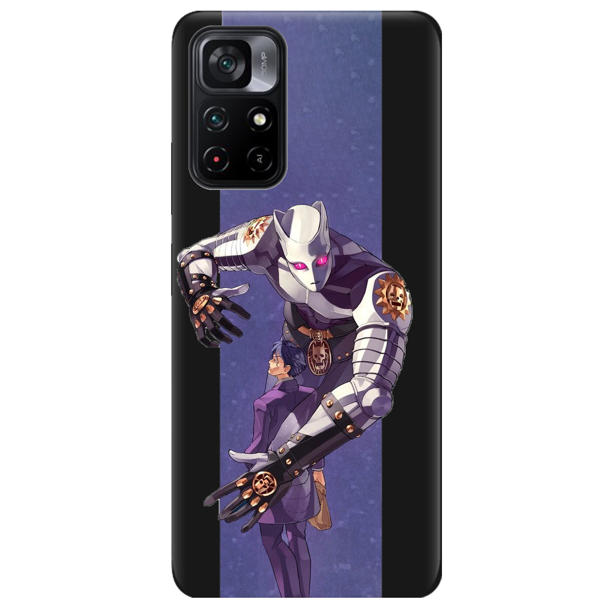 Чехол для Xiaomi Poco M4 Pro 5G черный матовый soft touch Killer Queen JoJo - фото 1 - Чехлы для телефонов