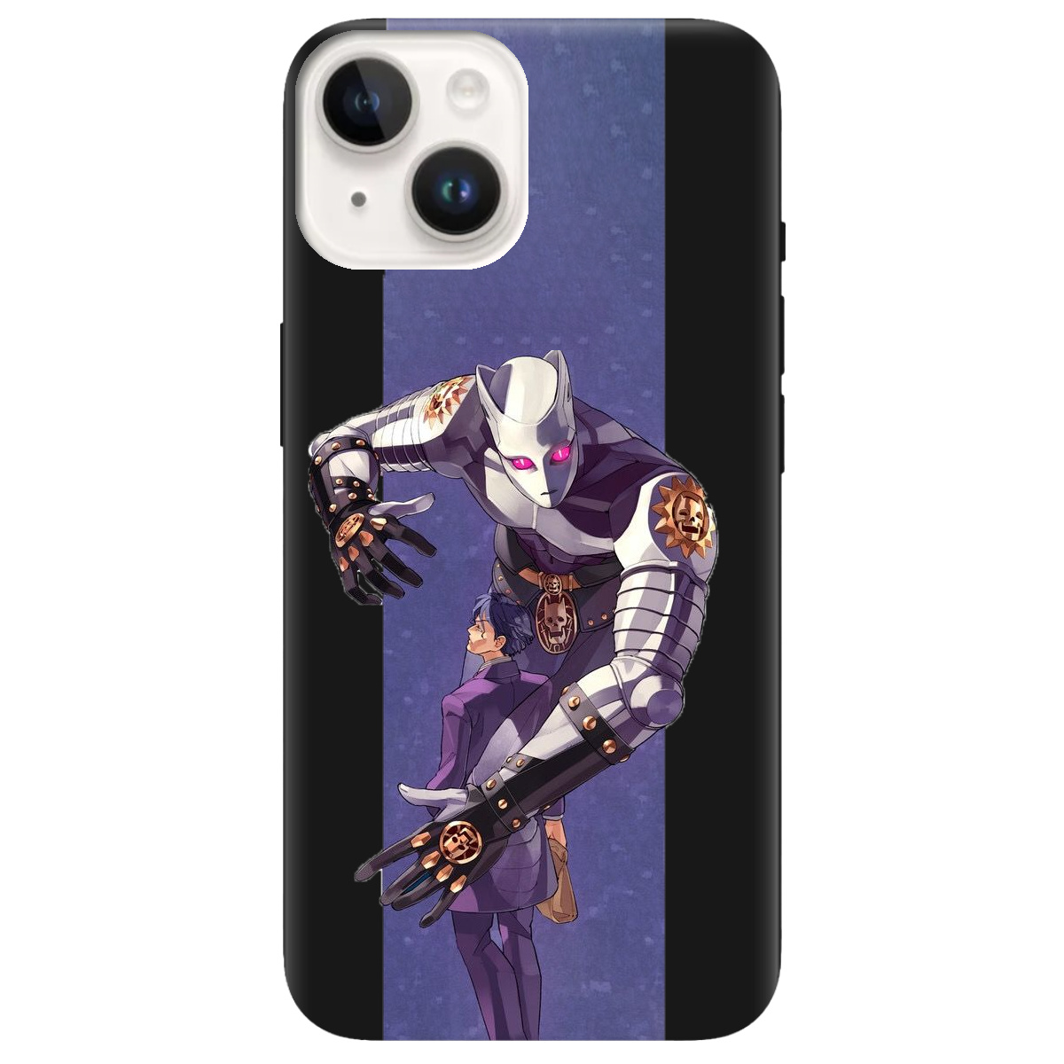 Чехол для Apple iPhone 14 Plus черный матовый soft touch Killer Queen JoJo - фото 1 - Чехлы для телефонов