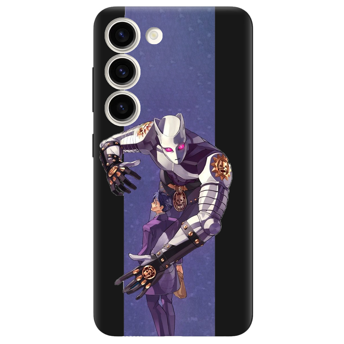 Чехол для Samsung Galaxy S23 черный матовый soft touch Killer Queen JoJo - фото 1 Чехол для Samsung Galaxy S23 черный матовый soft touch Killer Queen JoJo - фото 1 - Чехлы для телефонов