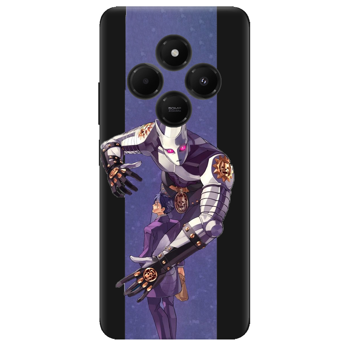 Чехол для Xiaomi Poco C75 черный матовый soft touch Killer Queen JoJo - фото 1 Чехол для Xiaomi Poco C75 черный матовый soft touch Killer Queen JoJo - фото 1 - Чехлы для телефонов
