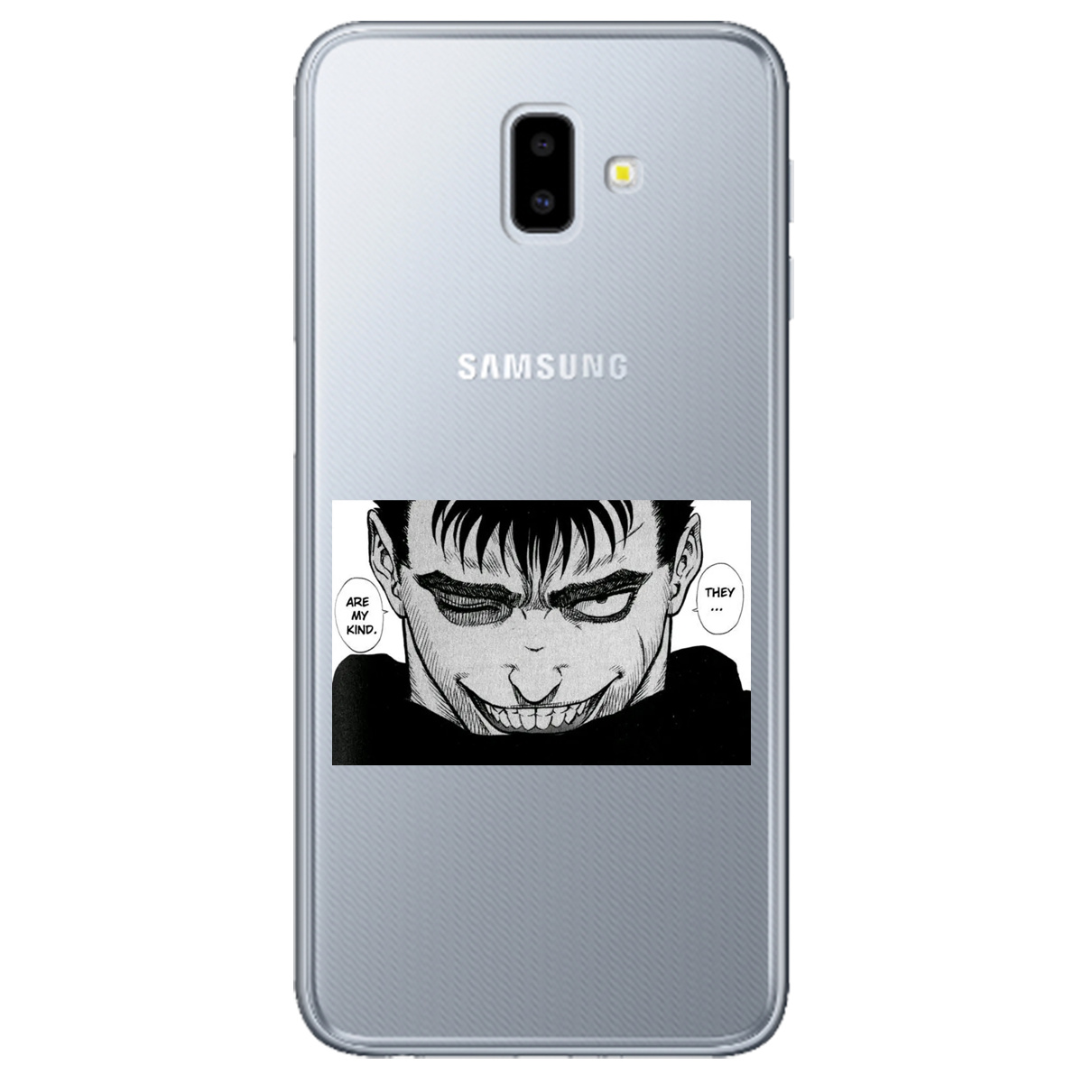 Чехол для Samsung Galaxy J6 Plus 2018 прозрачный Гатс Берсерк Berserk - фото 1 - Чехлы для телефонов