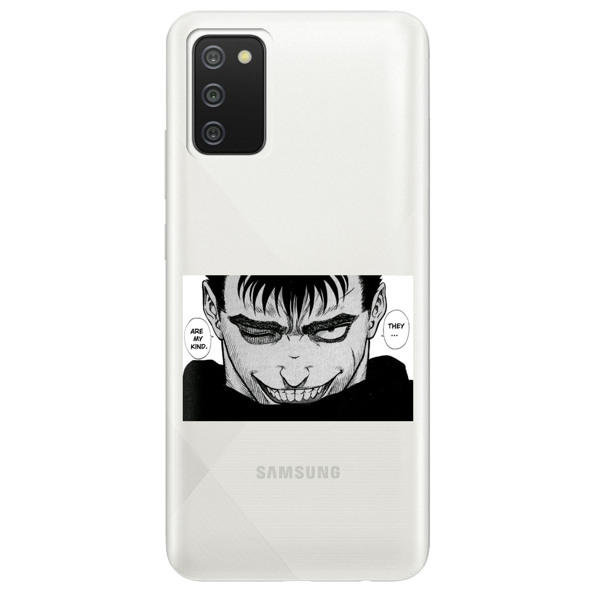 Чехол для Samsung Galaxy A02s прозрачный Гатс Берсерк Berserk - фото 1 Чехол для Samsung Galaxy A02s прозрачный Гатс Берсерк Berserk - фото 1 - Чехлы для телефонов