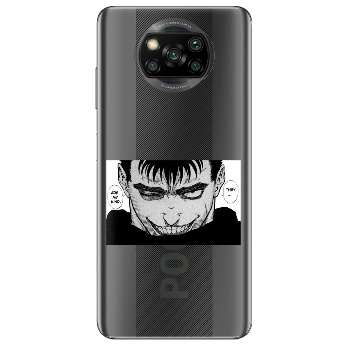 Чехол для Xiaomi Poco X3 Pro прозрачный Гатс Берсерк Berserk - фото 1 - Чехлы для телефонов