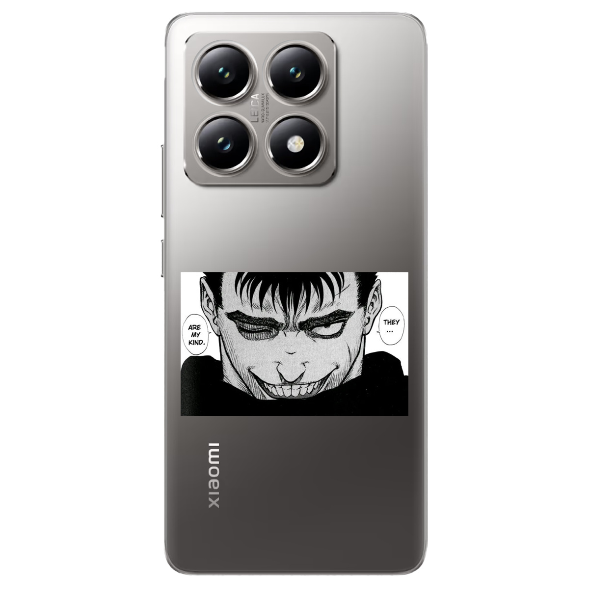 Чехол для Xiaomi 14T прозрачный Гатс Берсерк Berserk - фото 1 - Чехлы для телефонов