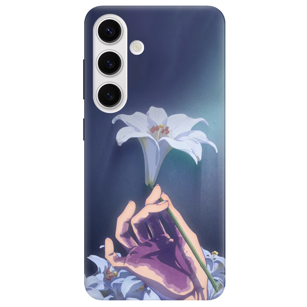 Чехол для Samsung Galaxy S24 Plus прозрачный White blossoms - фото 1 - Чехлы для телефонов