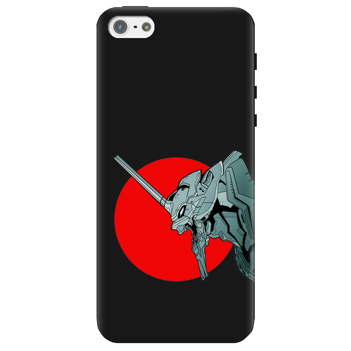 Чохол для Apple iPhone 5/5S чорний матовий soft touch Єва-02 – Evangelion - фото 1 - Чохли для телефонів