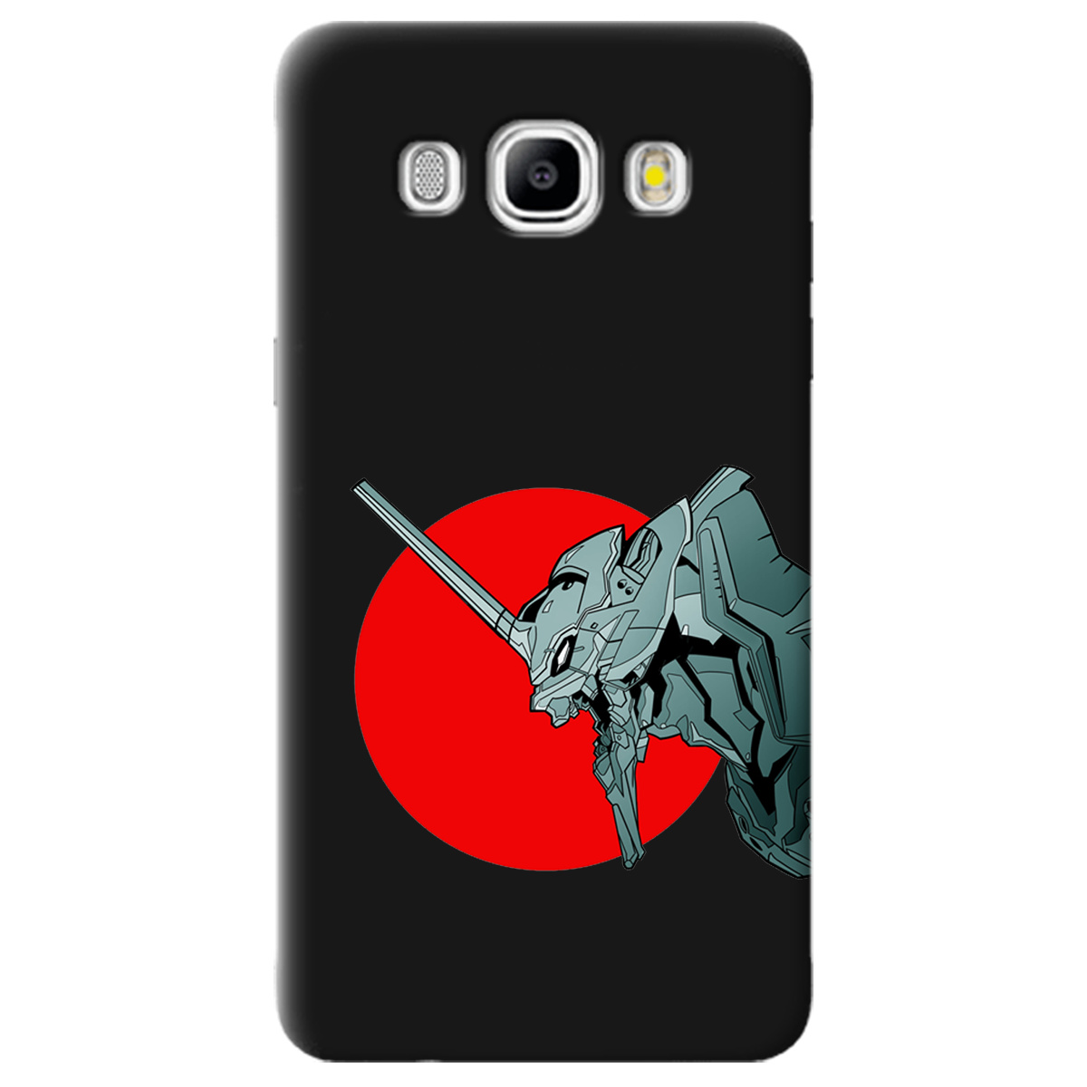 Чехол для Samsung Galaxy J5 2016 черный матовый soft touch Ева-02 – Evangelion - фото 1 - Чехлы для телефонов