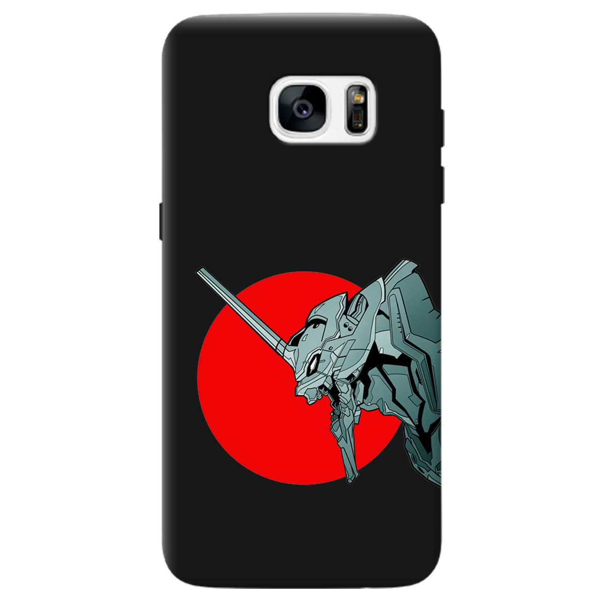 Чехол для Samsung Galaxy S7 Edge черный матовый soft touch Ева-02 – Evangelion - фото 1 - Чехлы для телефонов