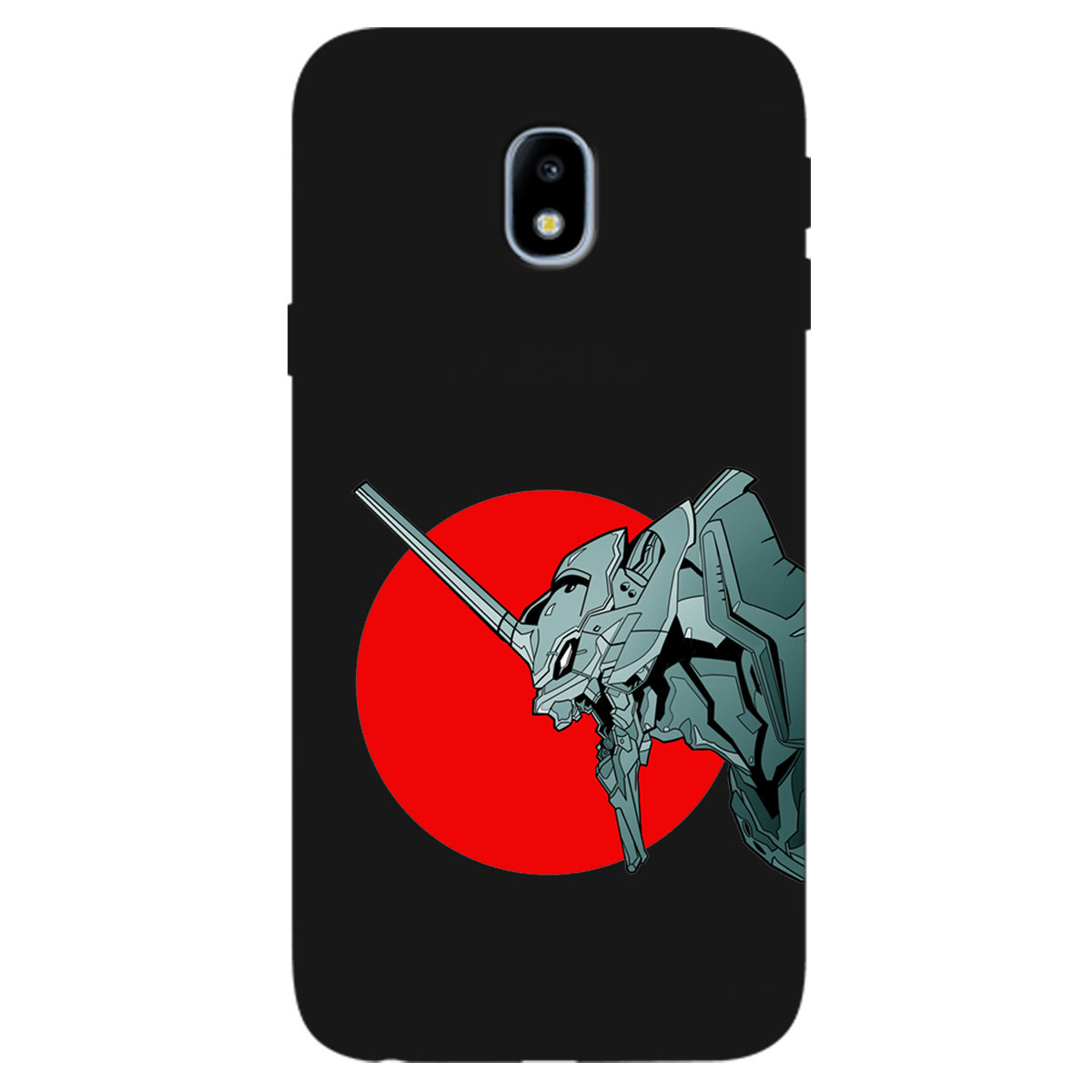 Чехол для Samsung Galaxy J3 2017 черный матовый soft touch Ева-02 – Evangelion - фото 1 - Чехлы для телефонов