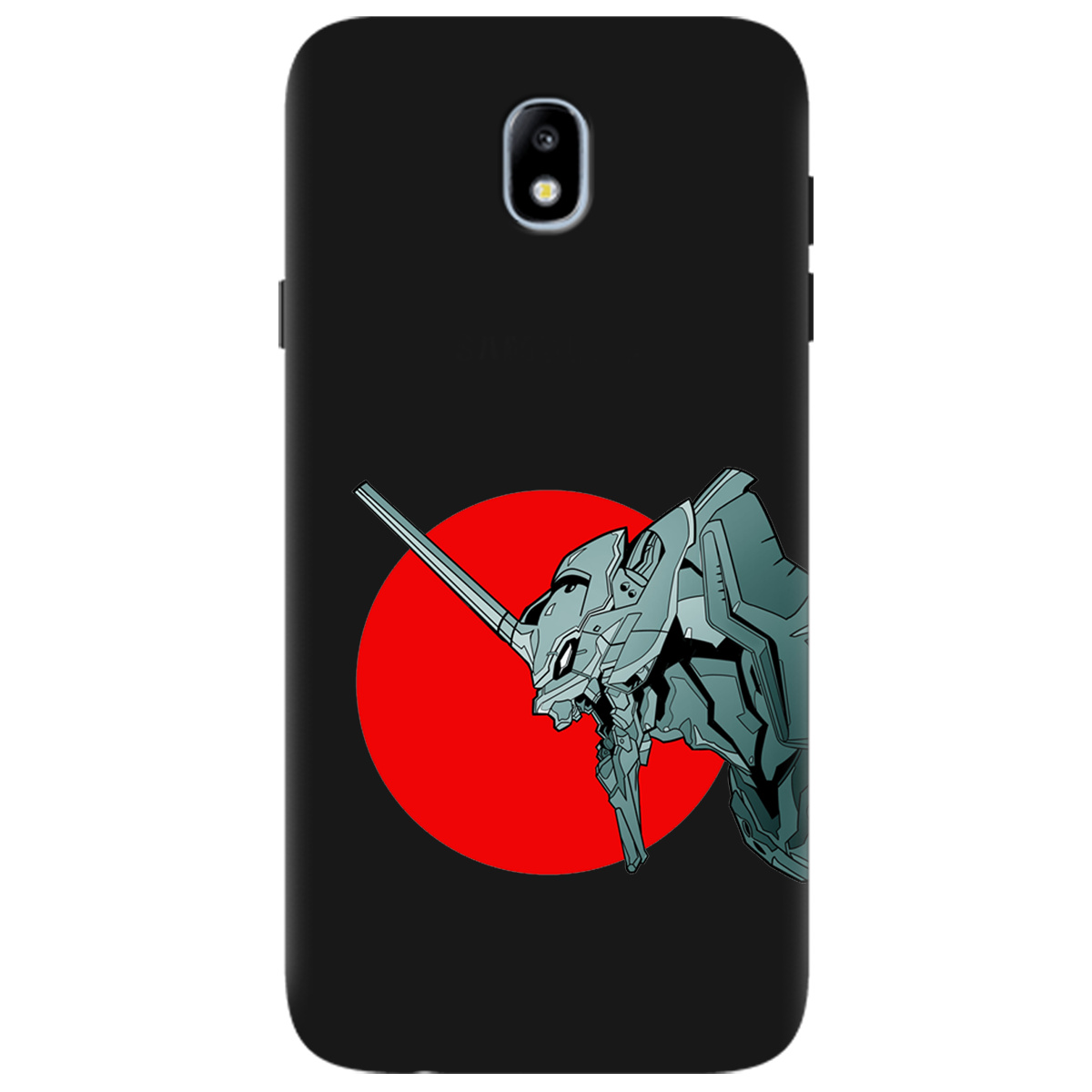 Чохол для Samsung Galaxy J7 2017 чорний матовий soft touch Єва-02 – Evangelion - фото 1 - Чохли для телефонів