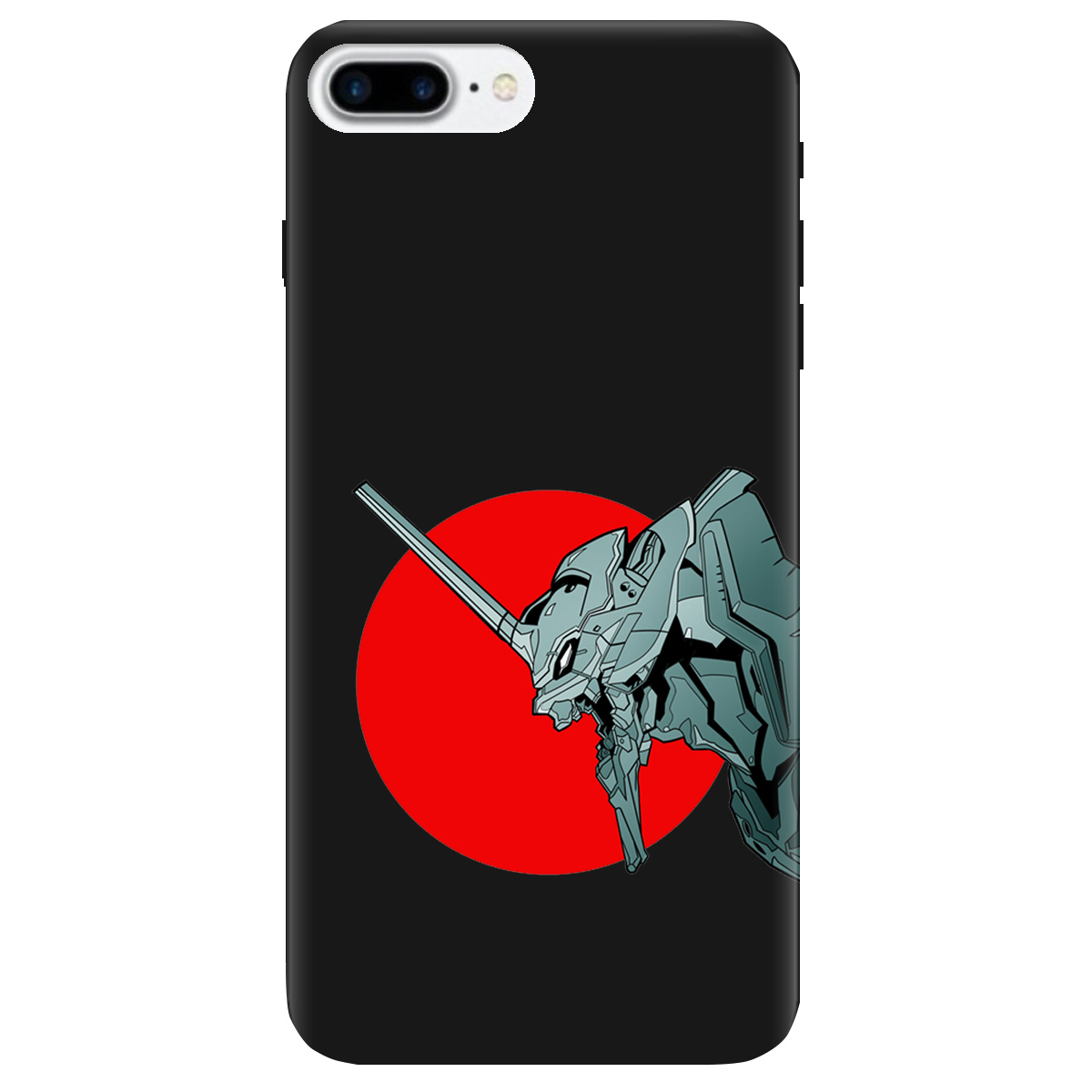 Чехол для Apple iPhone 8 Plus черный матовый soft touch Ева-02 – Evangelion - фото 1 - Чехлы для телефонов