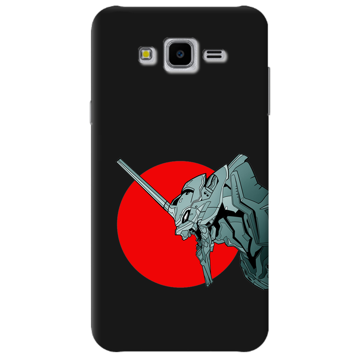 Чехол для Samsung Galaxy J7 Neo J701F / DS черный матовый soft touch Ева-02 – Evangelion - фото 1 - Чехлы для телефонов