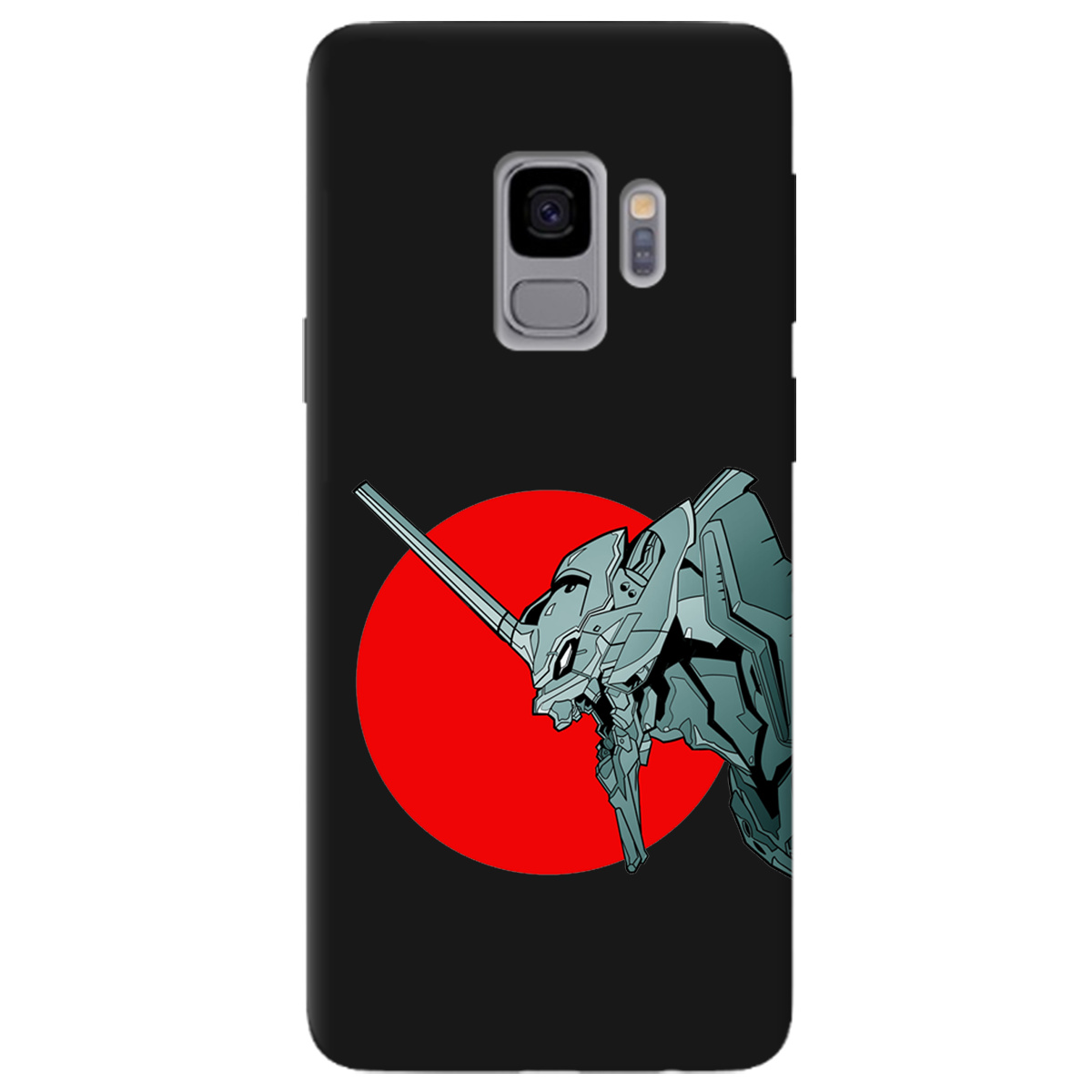 Чехол для Samsung Galaxy S9 черный матовый soft touch Ева-02 – Evangelion - фото 1 - Чехлы для телефонов