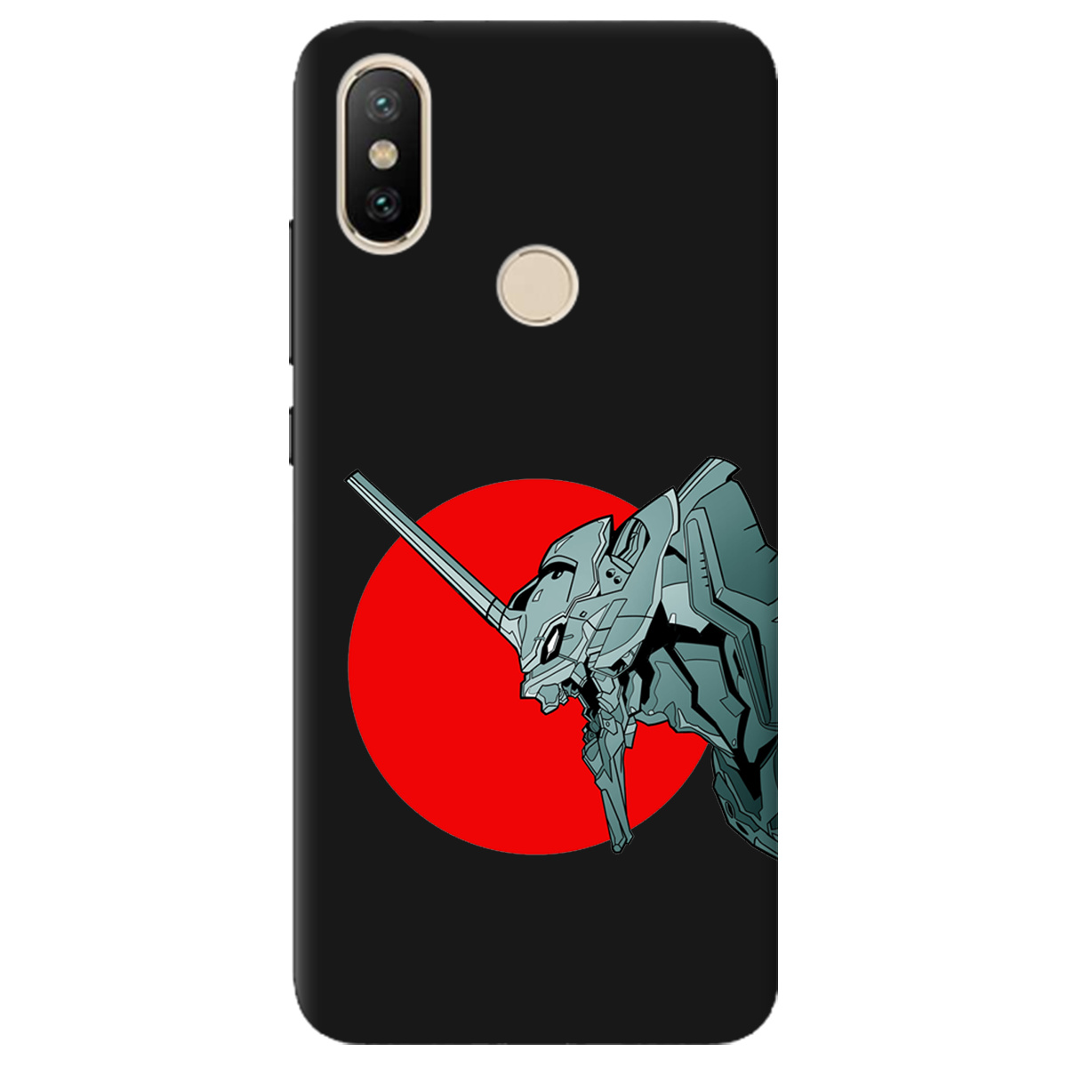 Чехол для Xiaomi Mi A2 Mi 6X черный матовый soft touch Ева-02 – Evangelion - фото 1 - Чехлы для телефонов