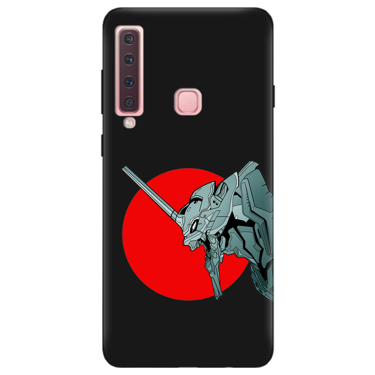 Чохол для Samsung Galaxy A9 2018 чорний матовий soft touch Єва-02 – Evangelion - фото 1 - Чохли для телефонів