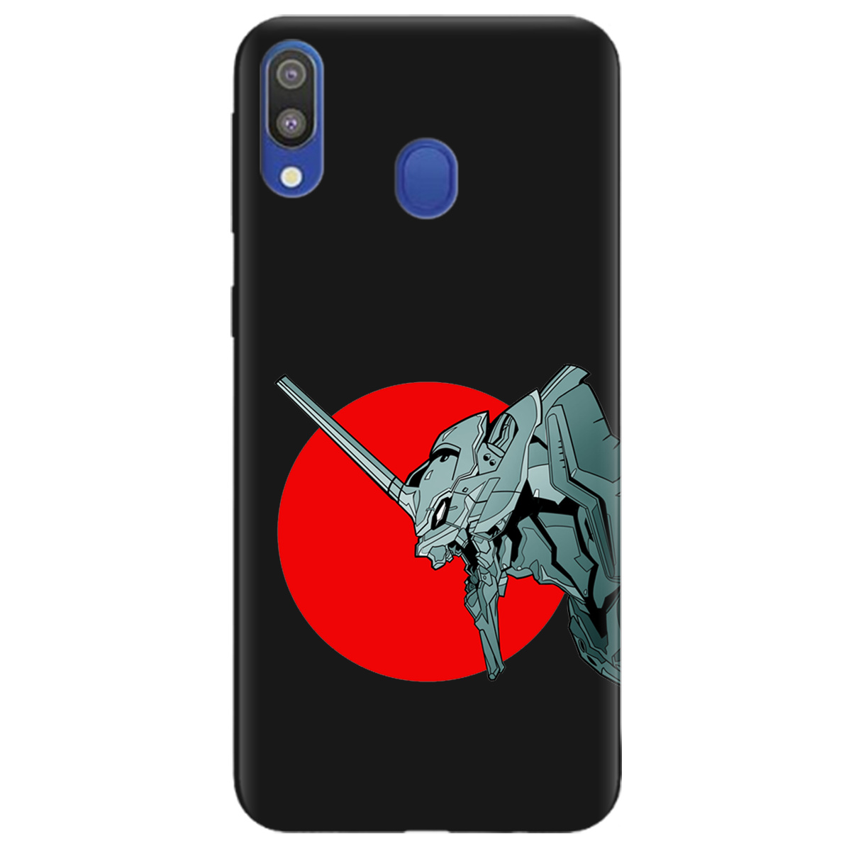 Чохол для Samsung Galaxy M20 чорний матовий soft touch Єва-02 – Evangelion - фото 1 Чохол для Samsung Galaxy M20 чорний матовий soft touch Єва-02 – Evangelion - фото 1 - Чохли для телефонів