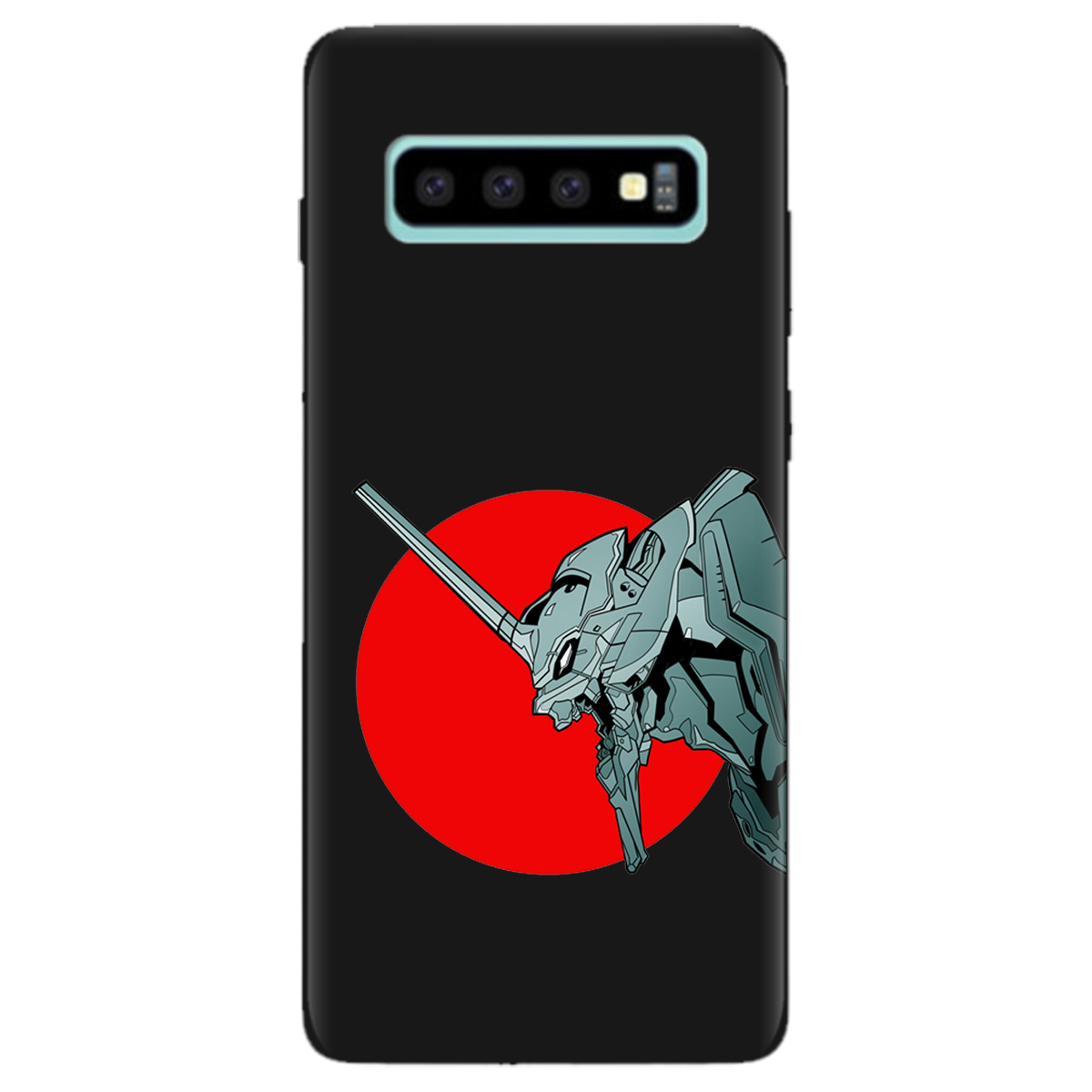 Чехол для Samsung Galaxy S10 Plus черный матовый soft touch Ева-02 – Evangelion - фото 1 - Чехлы для телефонов