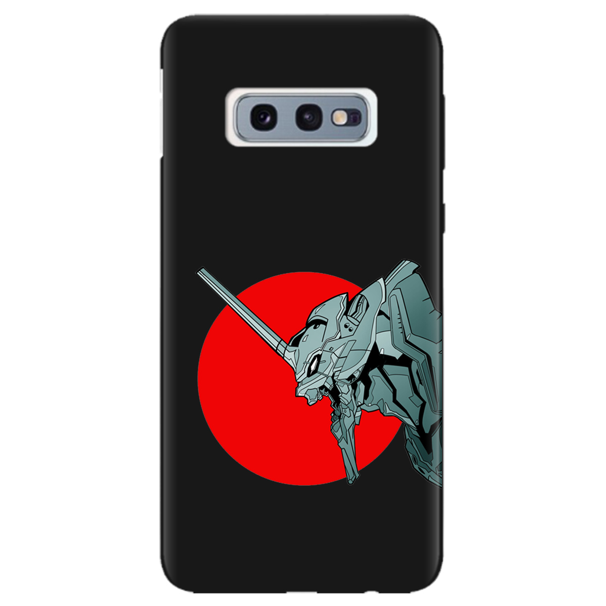 Чехол для Samsung Galaxy S10e черный матовый soft touch Ева-02 – Evangelion - фото 1 - Чехлы для телефонов