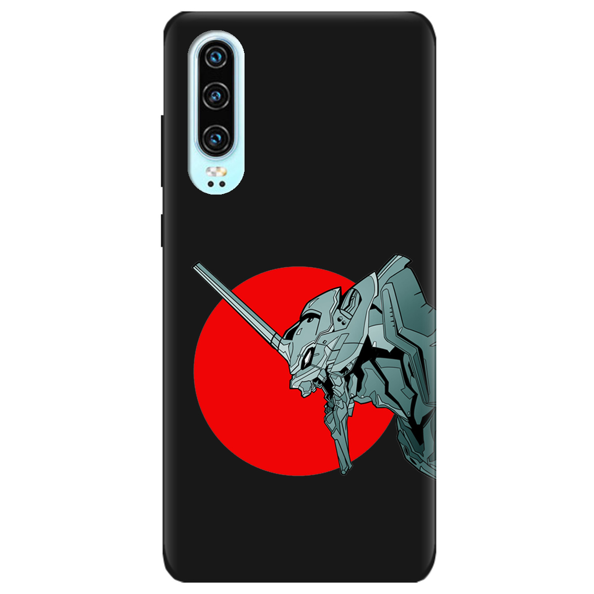 Чохол для Huawei P30 чорний матовий soft touch Єва-02 – Evangelion - фото 1 Чохол для Huawei P30 чорний матовий soft touch Єва-02 – Evangelion - фото 1 - Чохли для телефонів