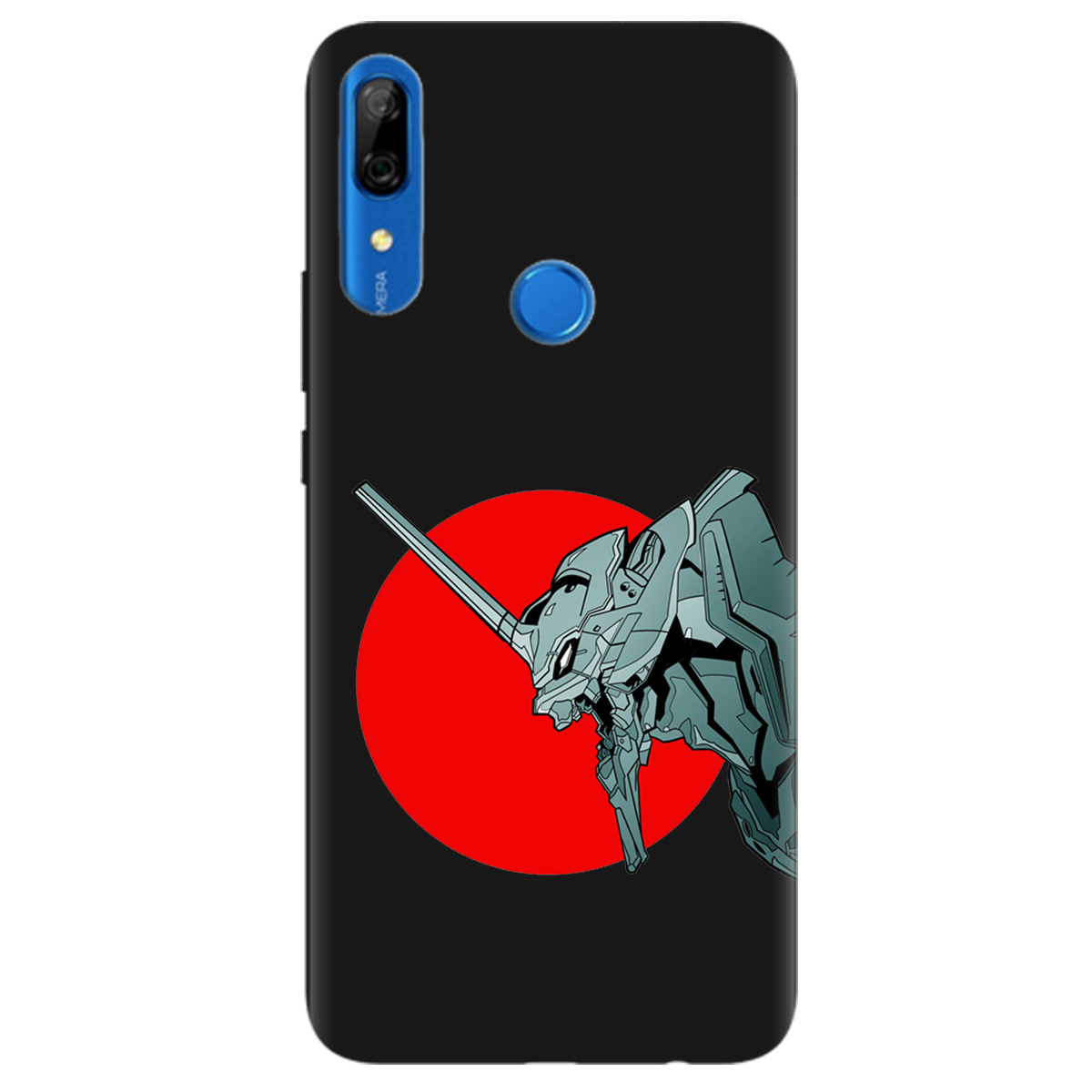 Чохол для Huawei P Smart Z чорний матовий soft touch Єва-02 – Evangelion - фото 1 - Чохли для телефонів