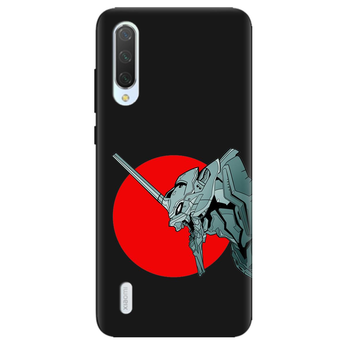 Чохол для Xiaomi Mi A3 чорний матовий soft touch Єва-02 – Evangelion - фото 1 - Чохли для телефонів