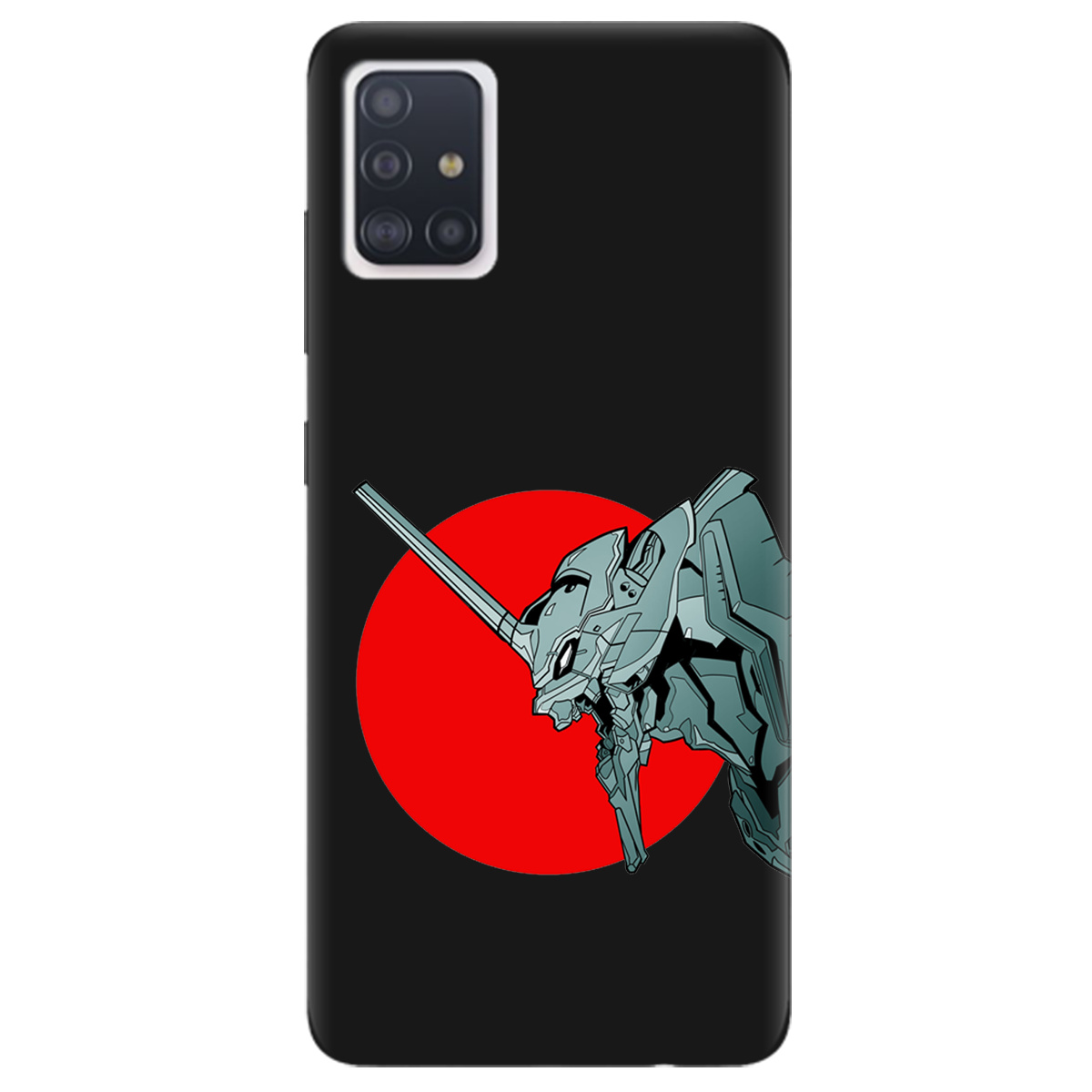 Чохол для Samsung Galaxy A51 чорний матовий soft touch Єва-02 – Evangelion - фото 1 Чохол для Samsung Galaxy A51 чорний матовий soft touch Єва-02 – Evangelion - фото 1 - Чохли для телефонів