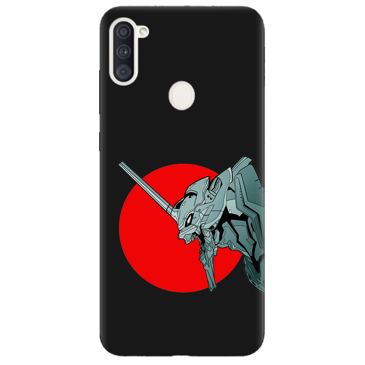 Чехол для Samsung Galaxy A11 черный матовый soft touch Ева-02 – Evangelion - фото 1 - Чехлы для телефонов