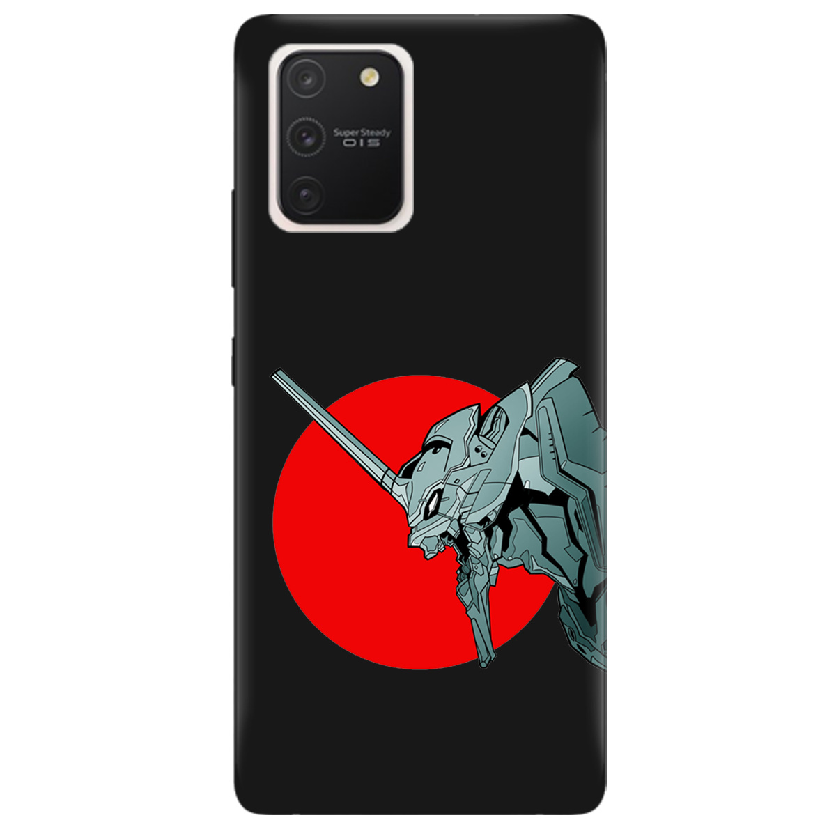 Чехол для Samsung Galaxy S10 Lite черный матовый soft touch Ева-02 – Evangelion - фото 1 - Чехлы для телефонов