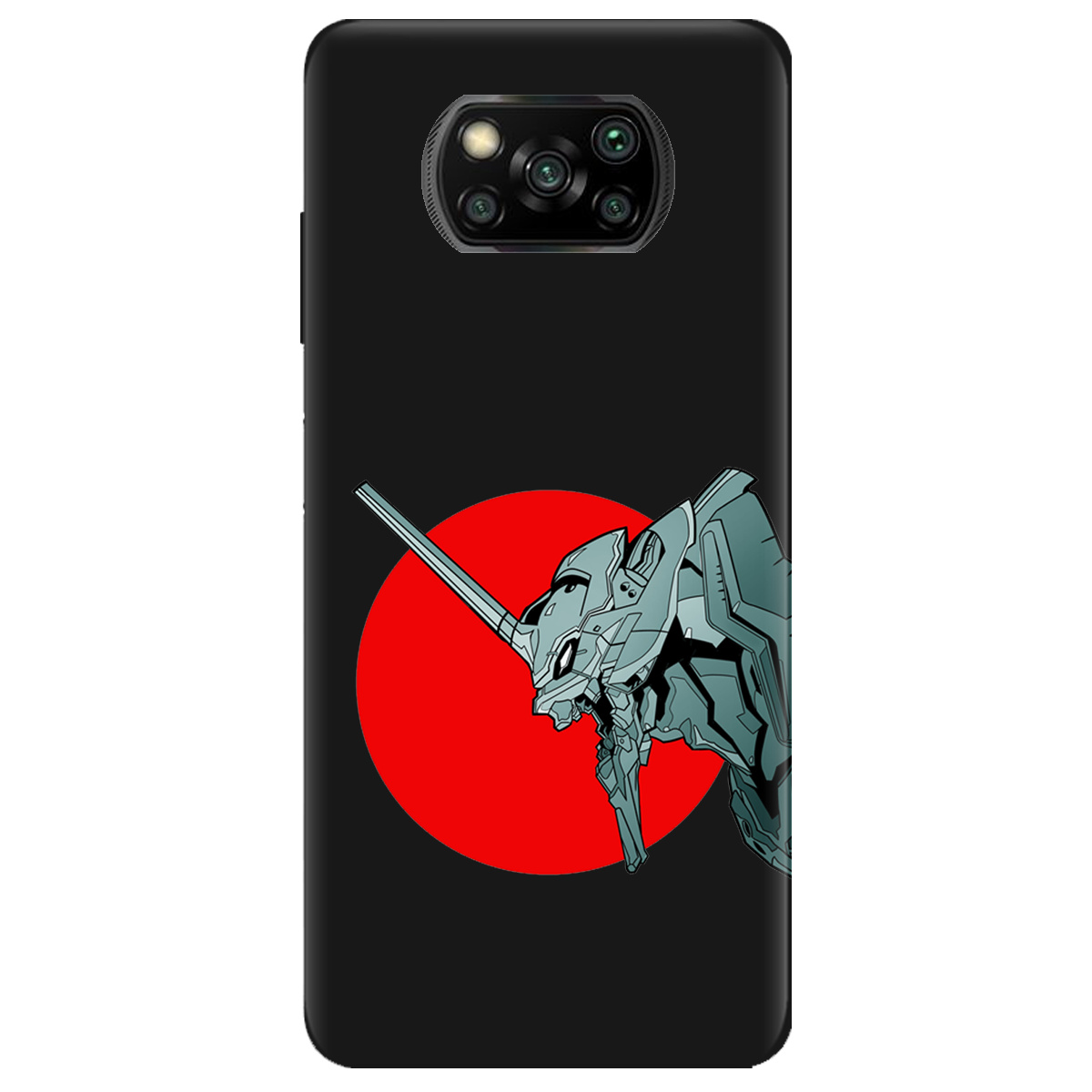 Чохол для Xiaomi Poco X3 чорний матовий soft touch Єва-02 – Evangelion - фото 1 Чохол для Xiaomi Poco X3 чорний матовий soft touch Єва-02 – Evangelion - фото 1 - Чохли для телефонів