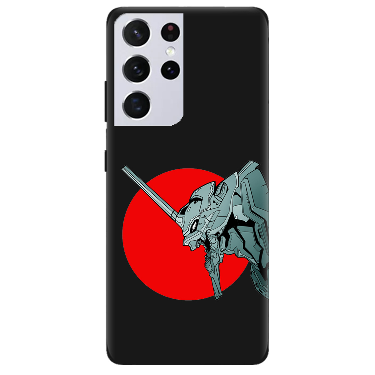Чехол для Samsung Galaxy S21 Ultra черный матовый soft touch Ева-02 – Evangelion - фото 1 - Чехлы для телефонов