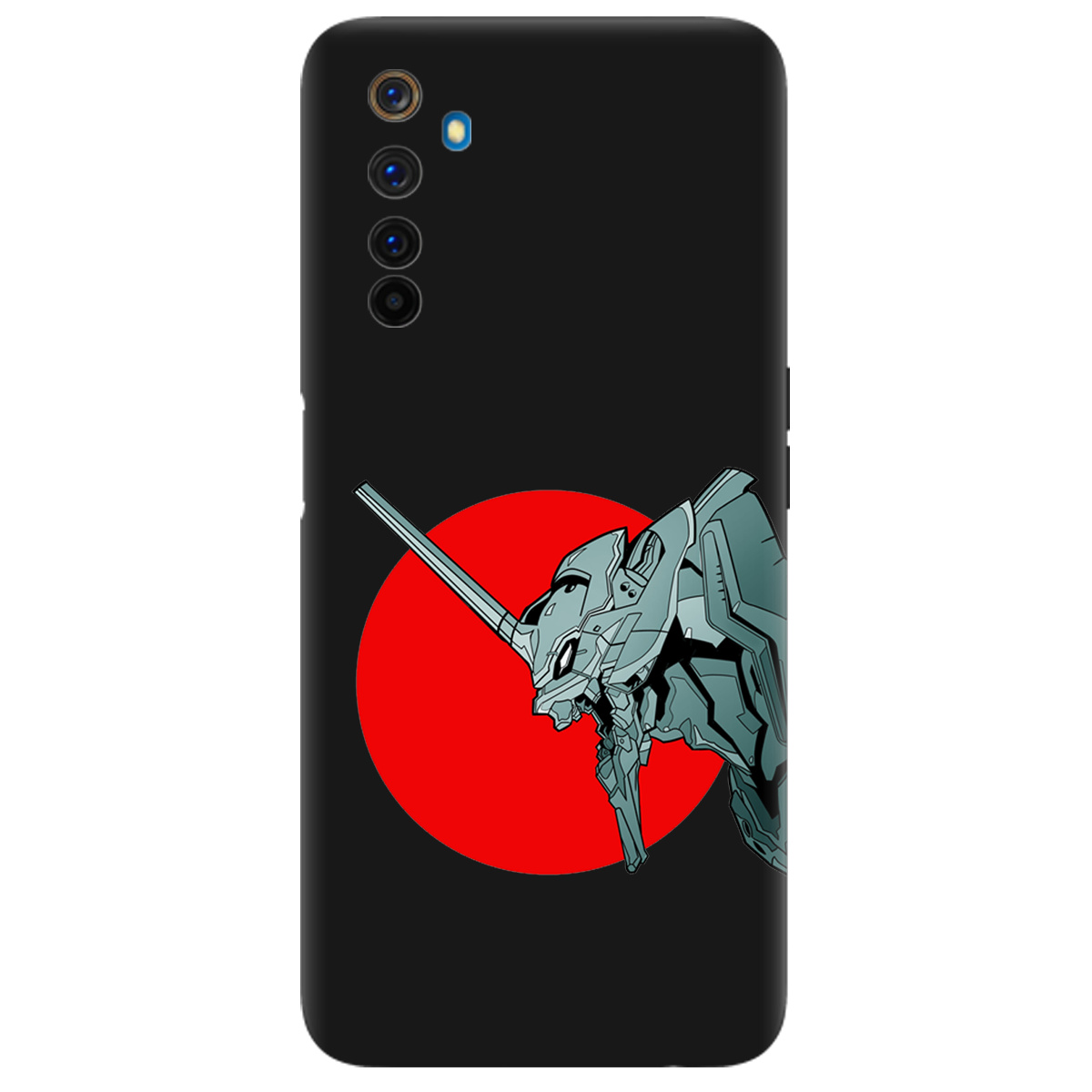 Чехол для Realme 6 Pro черный матовый soft touch Ева-02 – Evangelion - фото 1 Чехол для Realme 6 Pro черный матовый soft touch Ева-02 – Evangelion - фото 1 - Чехлы для телефонов