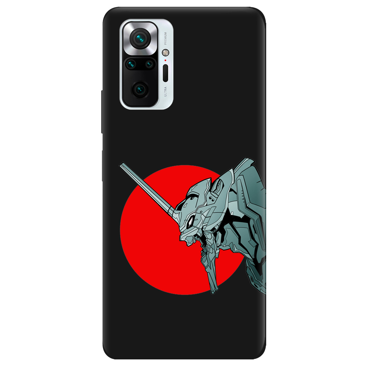 Чехол для Xiaomi Redmi Note 10 Pro черный матовый soft touch Ева-02 – Evangelion - фото 1 - Чехлы для телефонов