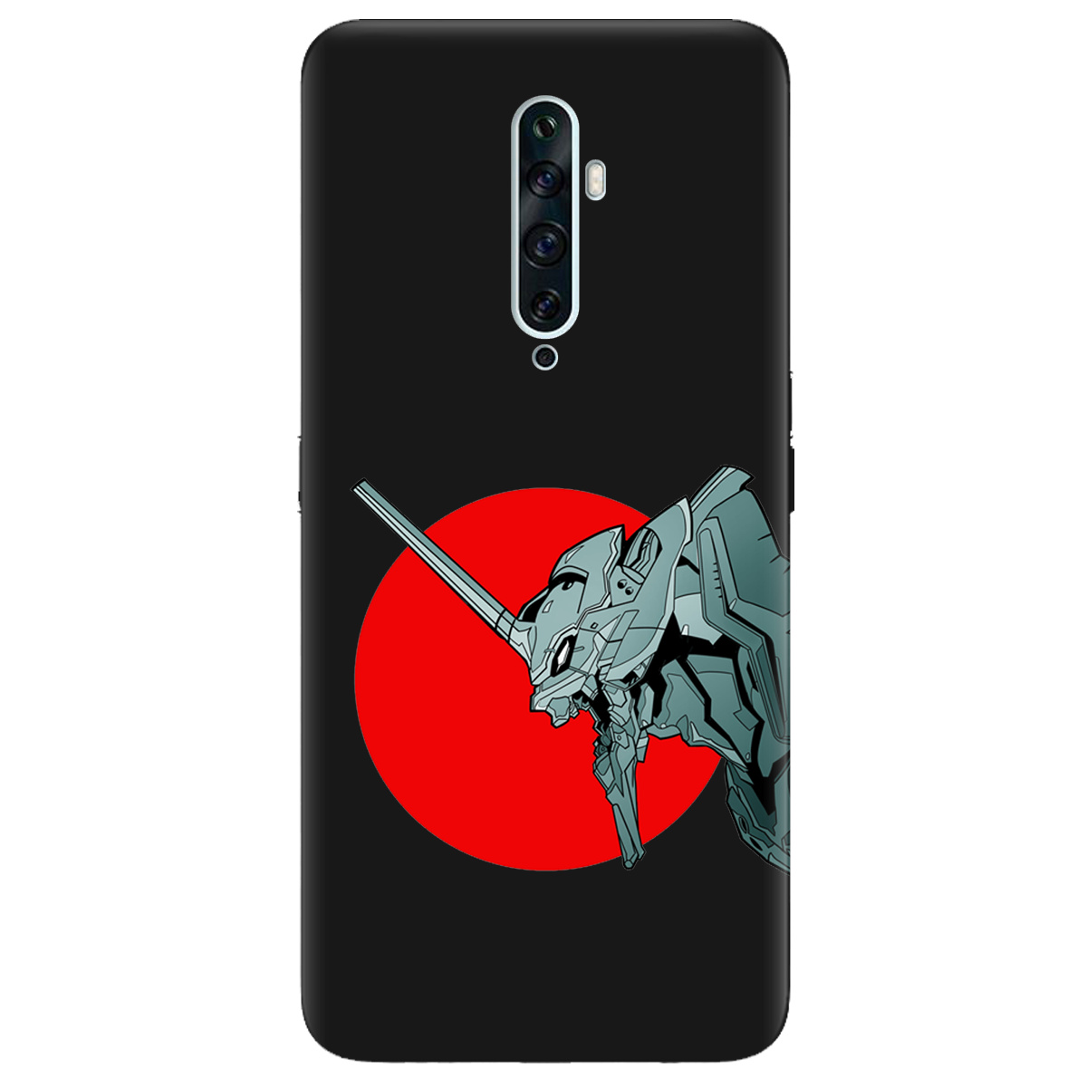 Чохол для Oppo Reno 2 чорний матовий soft touch Єва-02 – Evangelion - фото 1 Чохол для Oppo Reno 2 чорний матовий soft touch Єва-02 – Evangelion - фото 1 - Чохли для телефонів