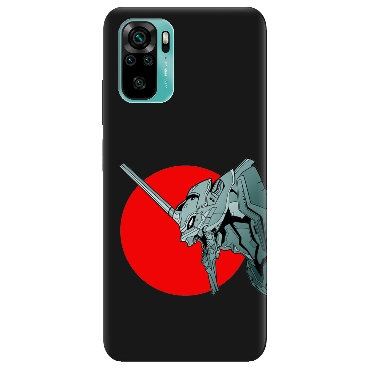 Чохол для Xiaomi Redmi Note 10s чорний матовий soft touch Єва-02 – Evangelion - фото 1 - Чохли для телефонів