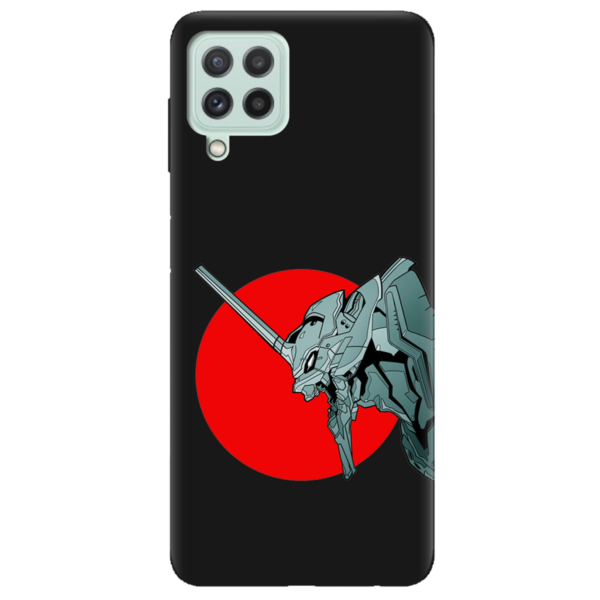 Чохол для Samsung Galaxy M32 чорний матовий soft touch Єва-02 – Evangelion - фото 1 Чохол для Samsung Galaxy M32 чорний матовий soft touch Єва-02 – Evangelion - фото 1 - Чохли для телефонів