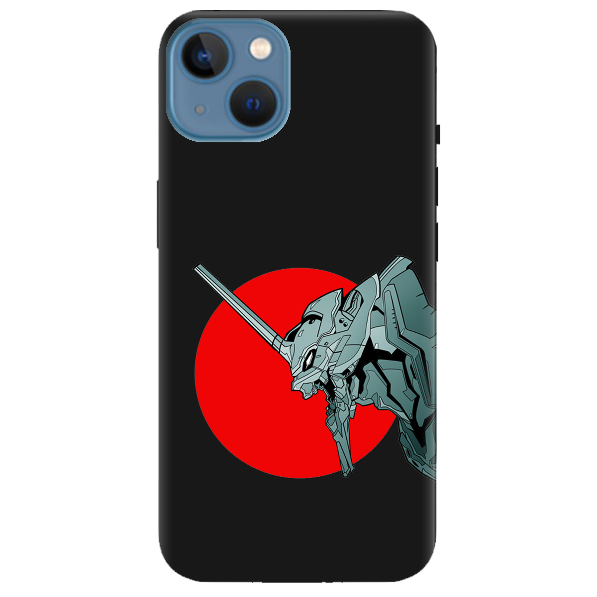 Чехол для Apple iPhone 13 черный матовый soft touch Ева-02 – Evangelion - фото 1 Чехол для Apple iPhone 13 черный матовый soft touch Ева-02 – Evangelion - фото 1 - Чехлы для телефонов