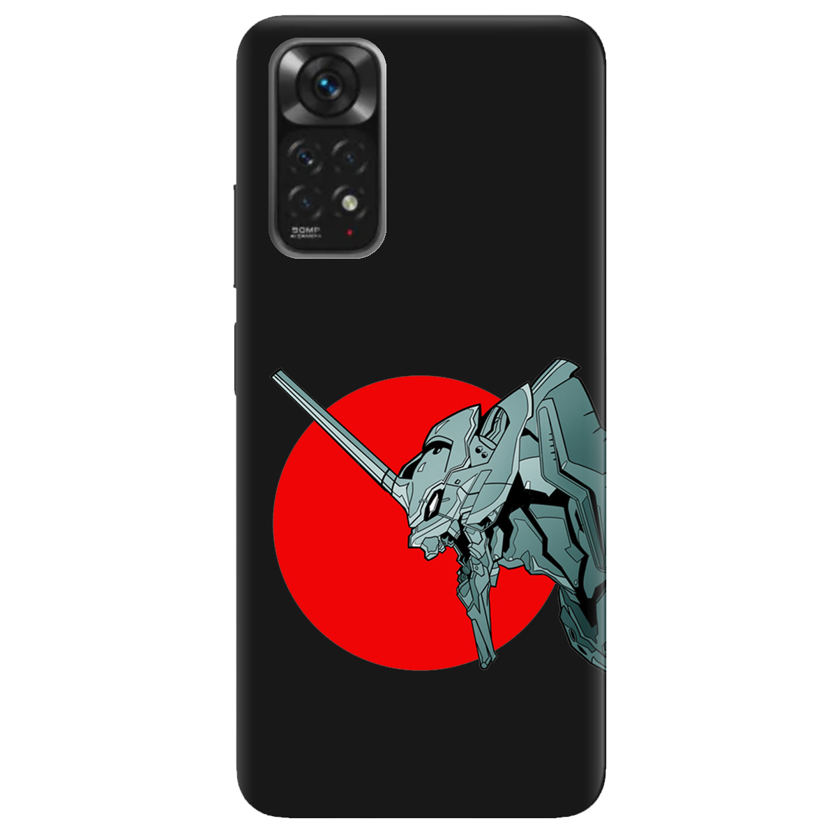 Чехол для Xiaomi Redmi Note 11s черный матовый soft touch Ева-02 – Evangelion - фото 1 Чехол для Xiaomi Redmi Note 11s черный матовый soft touch Ева-02 – Evangelion - фото 1 - Чехлы для телефонов