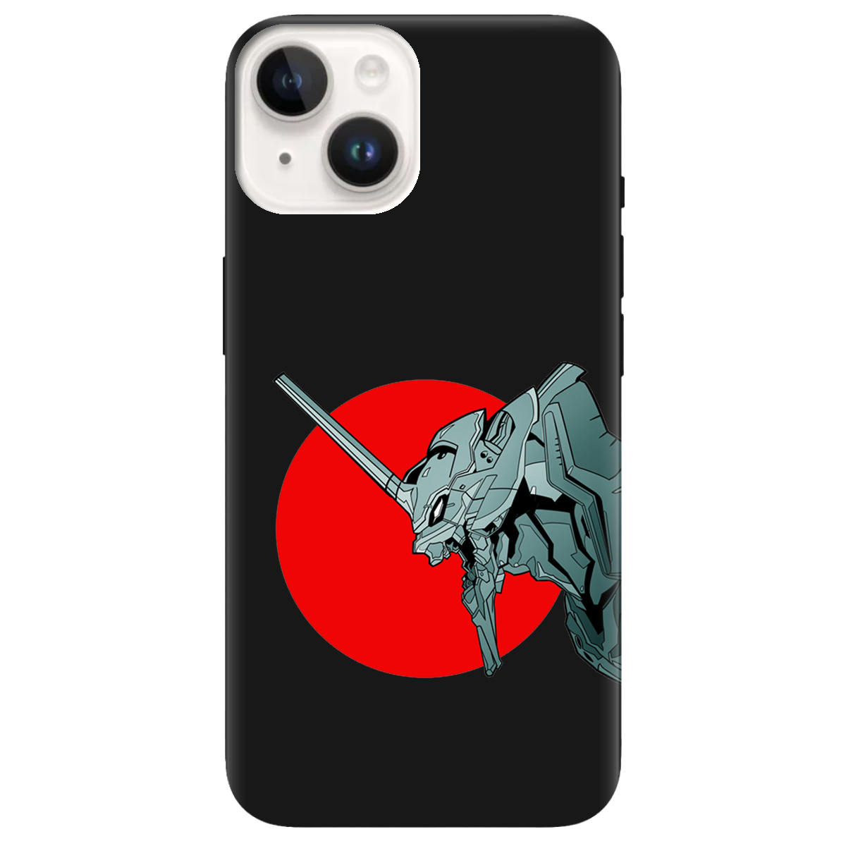 Чохол для Apple iPhone 14 Plus чорний матовий soft touch Єва-02 – Evangelion - фото 1 - Чохли для телефонів