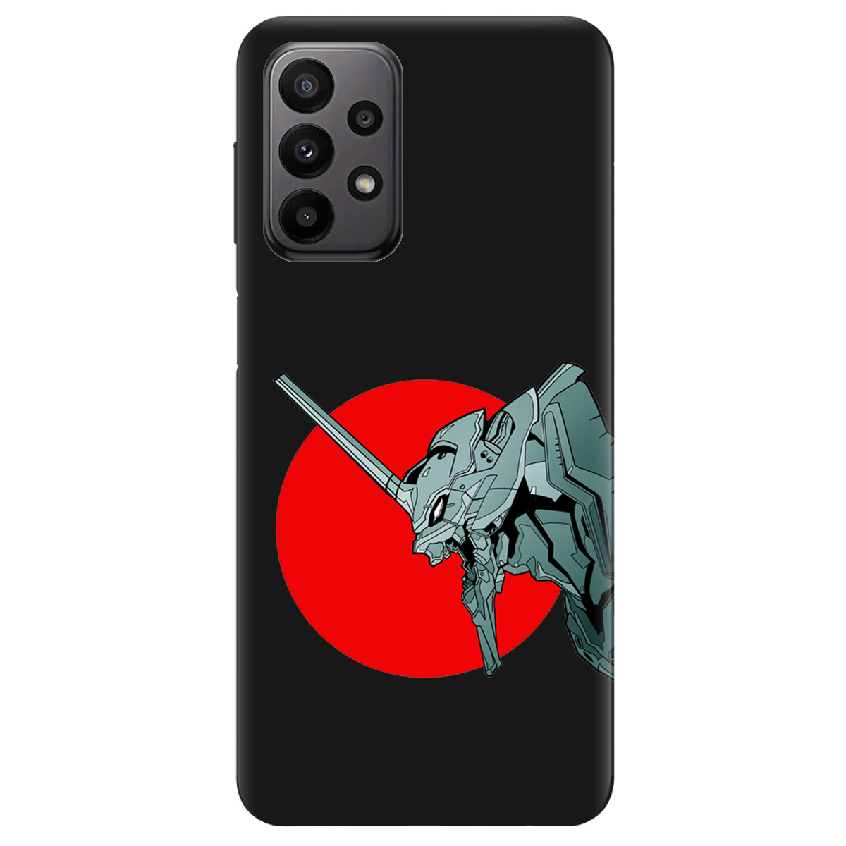 Чехол для Samsung Galaxy A23 4G черный матовый soft touch Ева-02 – Evangelion - фото 1 Чехол для Samsung Galaxy A23 4G черный матовый soft touch Ева-02 – Evangelion - фото 1 - Чехлы для телефонов