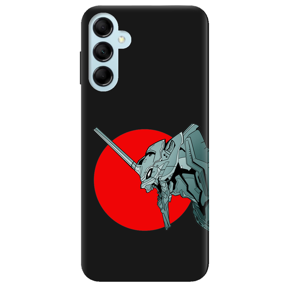 Чохол для Samsung Galaxy M14 5G чорний матовий soft touch Єва-02 – Evangelion - фото 1 - Чохли для телефонів