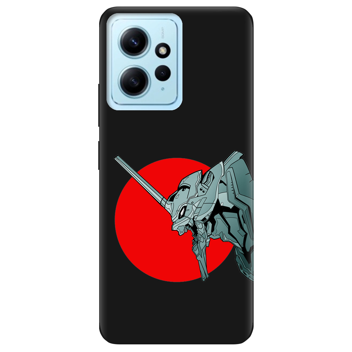 Чохол для Xiaomi Redmi Note 12 4G чорний матовий soft touch Єва-02 – Evangelion - фото 1 - Чохли для телефонів
