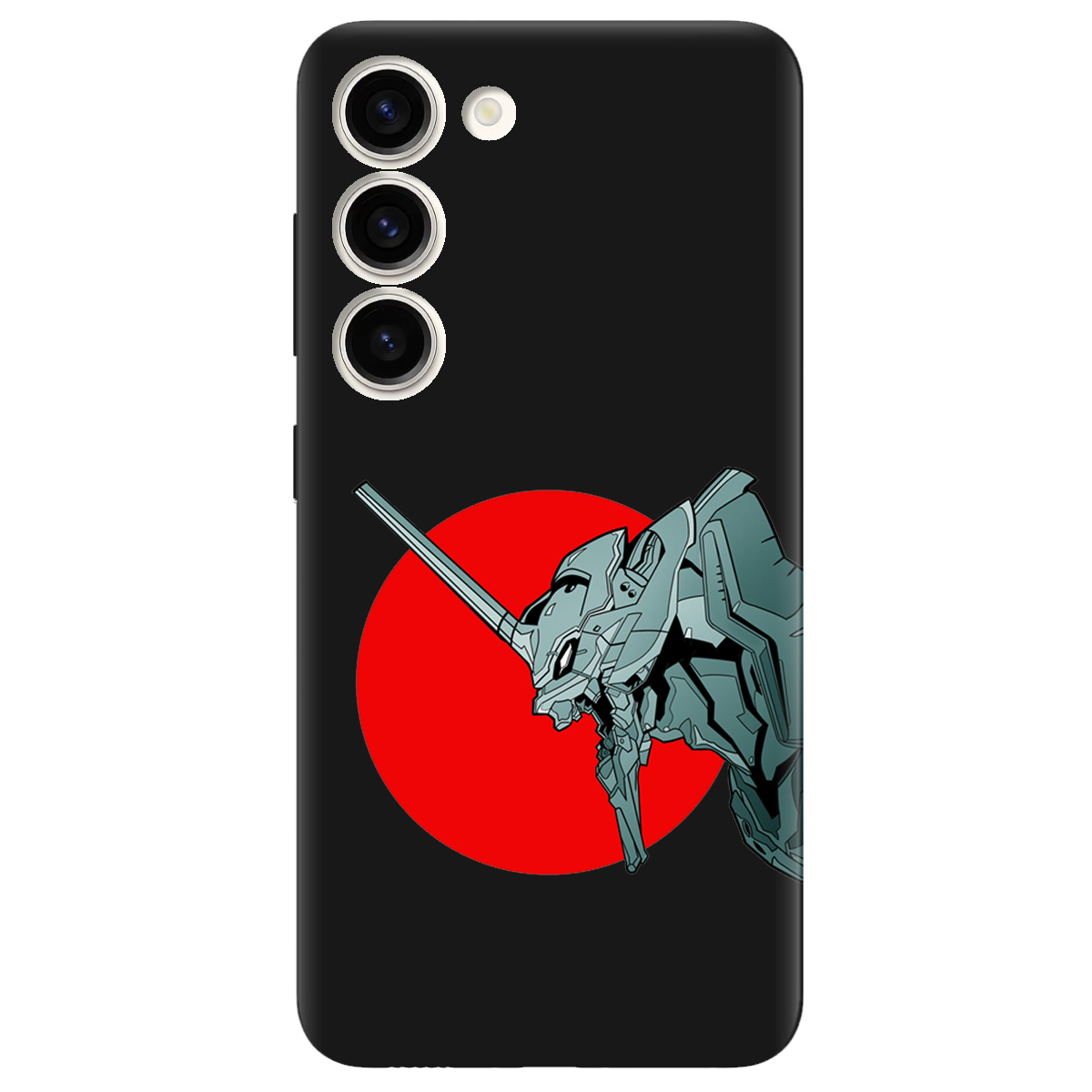 Чехол для Samsung Galaxy S23 черный матовый soft touch Ева-02 – Evangelion - фото 1 - Чехлы для телефонов