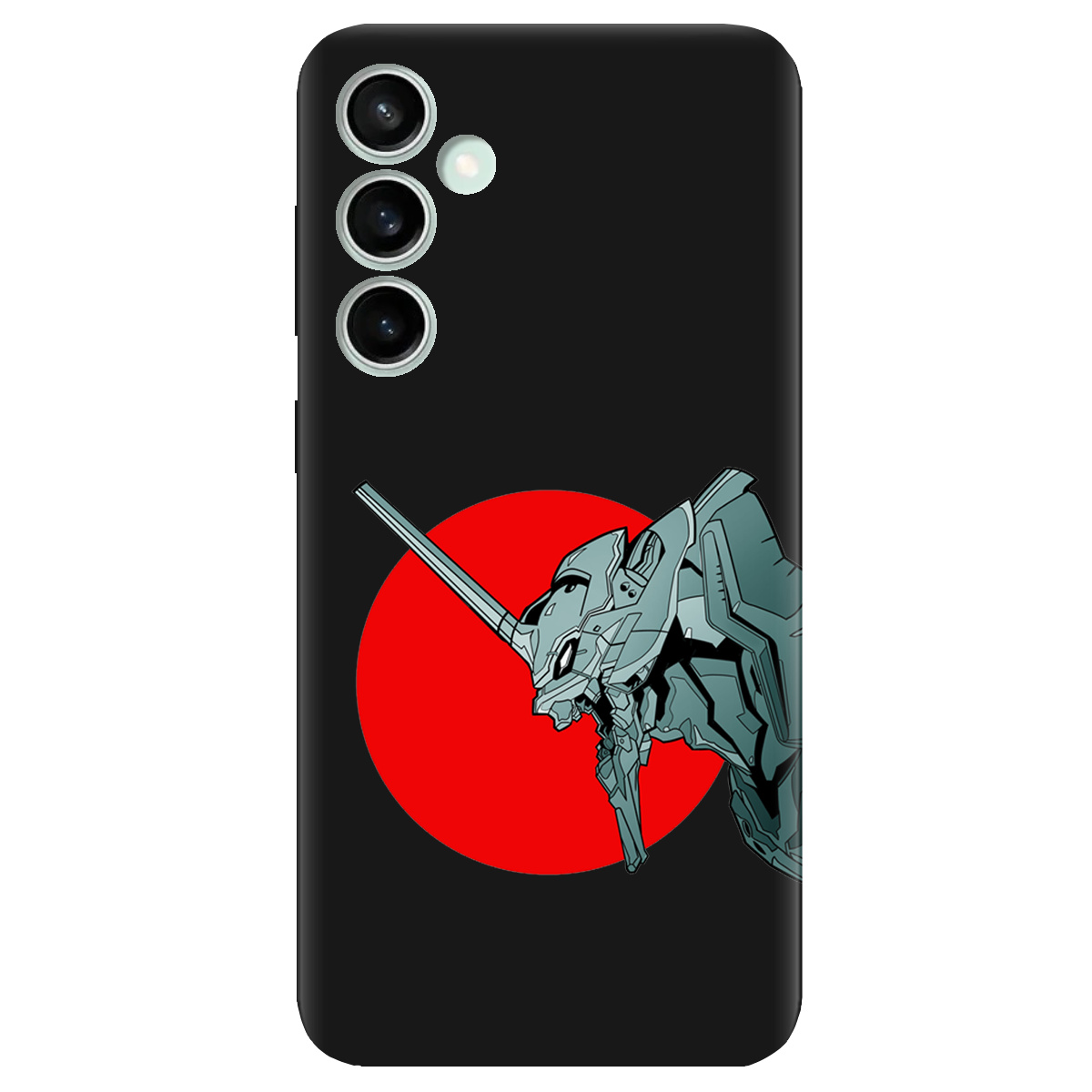 Чехол для Samsung Galaxy S23 FE черный матовый soft touch Ева-02 – Evangelion - фото 1 - Чехлы для телефонов